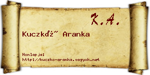 Kuczkó Aranka névjegykártya